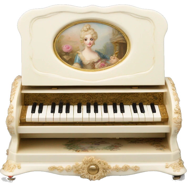Vintage rococo ivory music box emoji