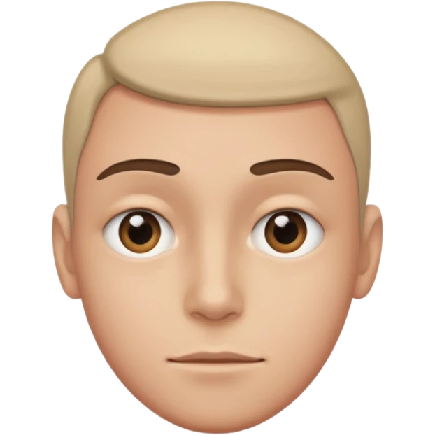 Head tilted to the left with only one side of face visible and eye is looking at camera emoji