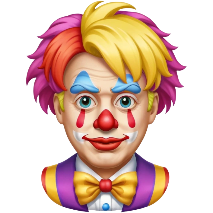 trump as a clown with colorful wig emoji