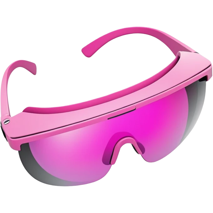 heavy duty pink visor sunglasses, substantial thickness, bold futuristic design emoji