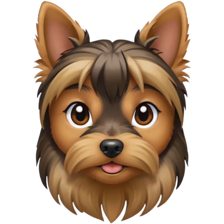 a Yorkshire Terrier face with ponytail  emoji