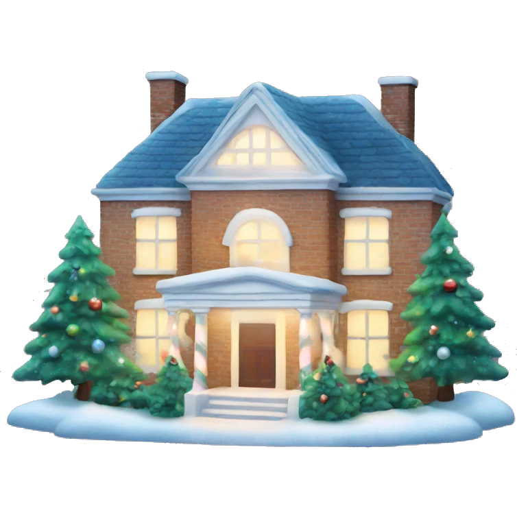 Christmas decor: a White House with glowing windows emoji