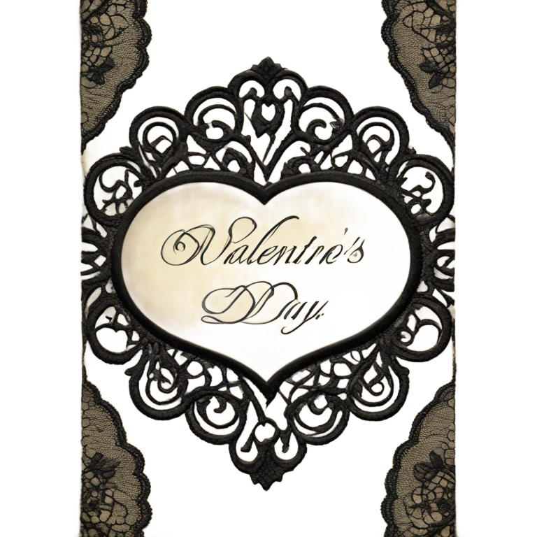 vintage valentine’s day card black emoji