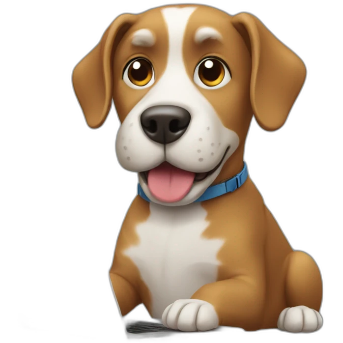 a dog using a laptop emoji