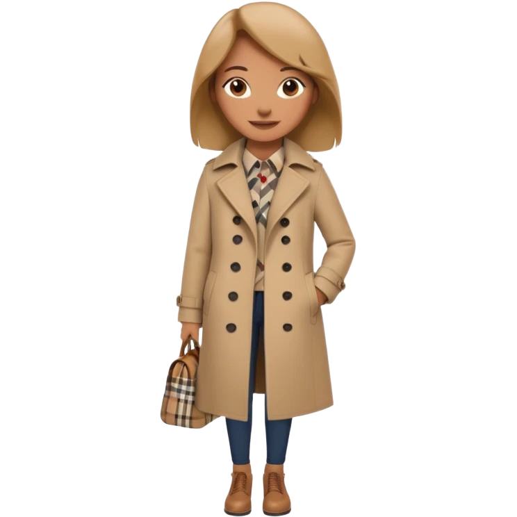 Full body Woman wearing Burberry coat emoji