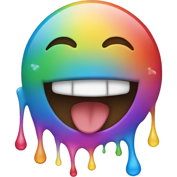 Emoji who laugh but with rainbow tears  emoji