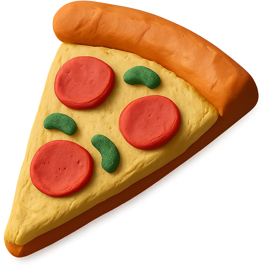 slice of pizza in claymation style emoji