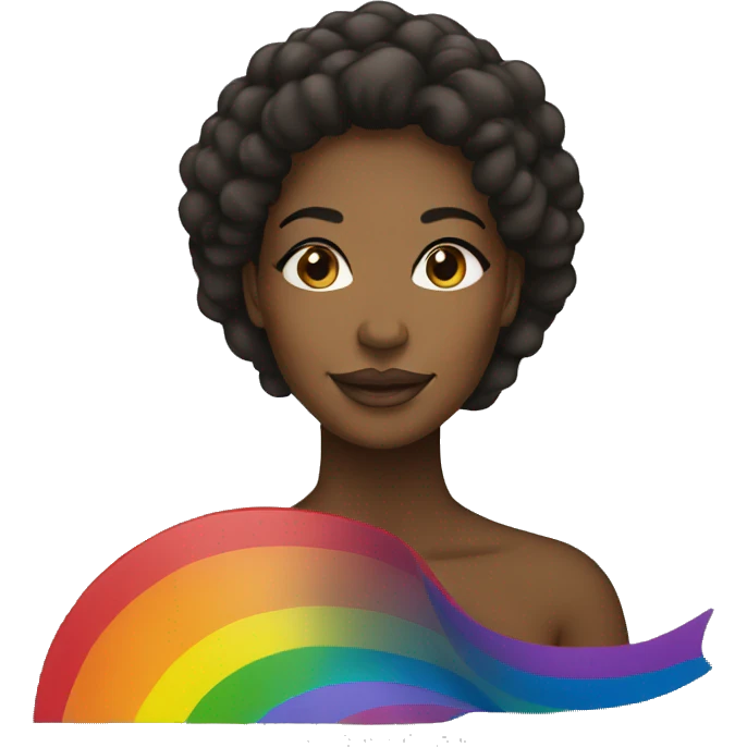 BLACK WOMAN IF A RAIBOW FLAG emoji
