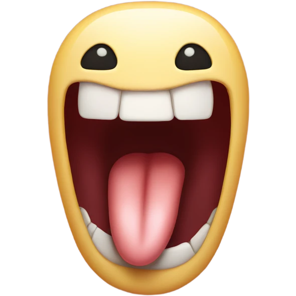 an emoji  of a tongue without teeth emoji