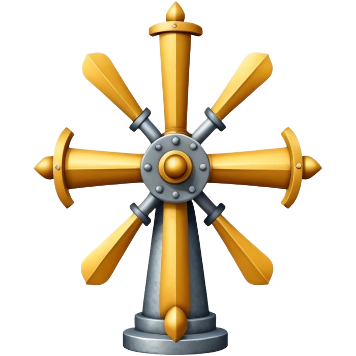 une croix avec quatre bras coudés à angle droit, tournés tous dans le même sens, comme un moulin figé emoji