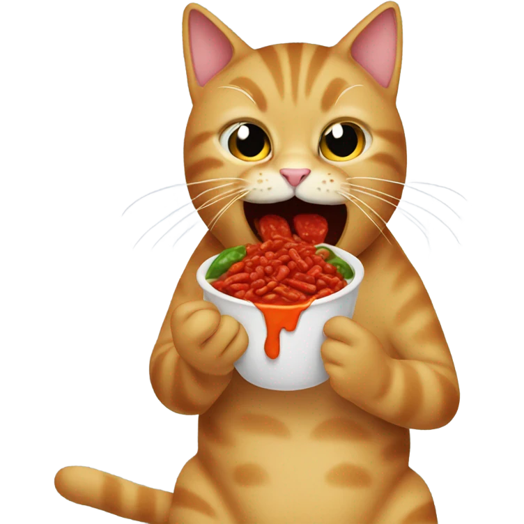 Cat eating chili emoji