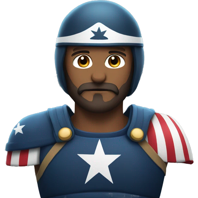captain maerica with his helmet, only the face and a short beard emoji