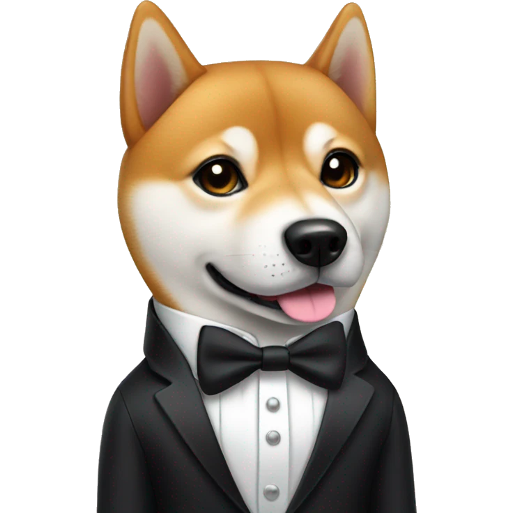 Shiba in a tuxedo emoji