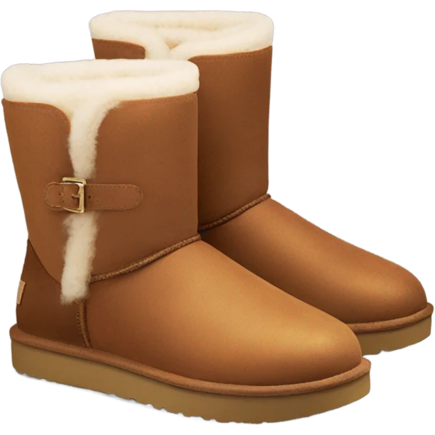 Short platform chesnut brown Uggs emoji