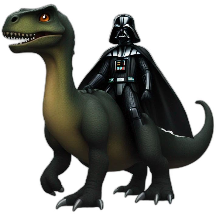 Dark Vader on a dinosaur  emoji