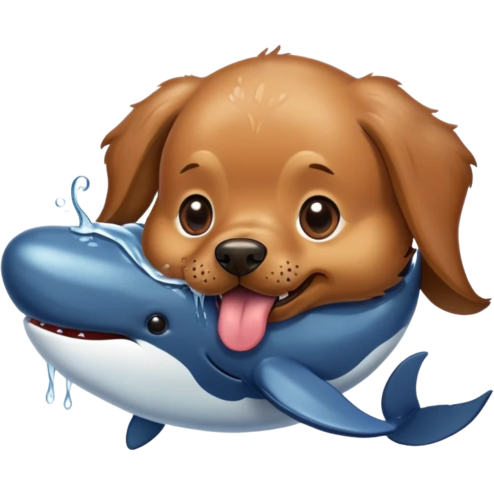 dog with whale in its mouth emoji