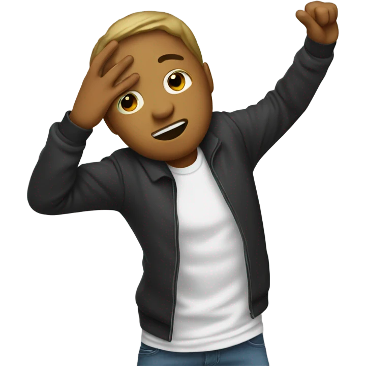 Someone doing the dab emoji