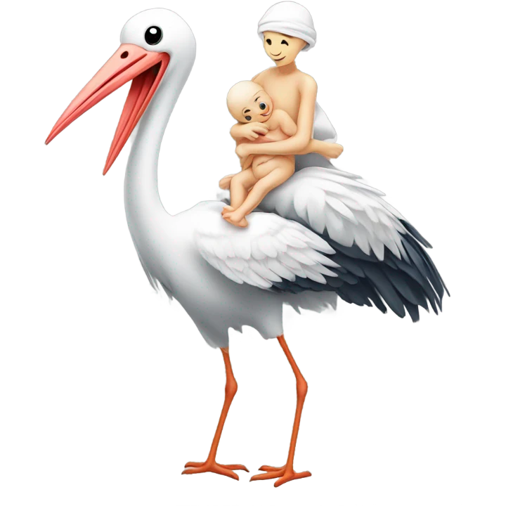 Stork with baby emoji
