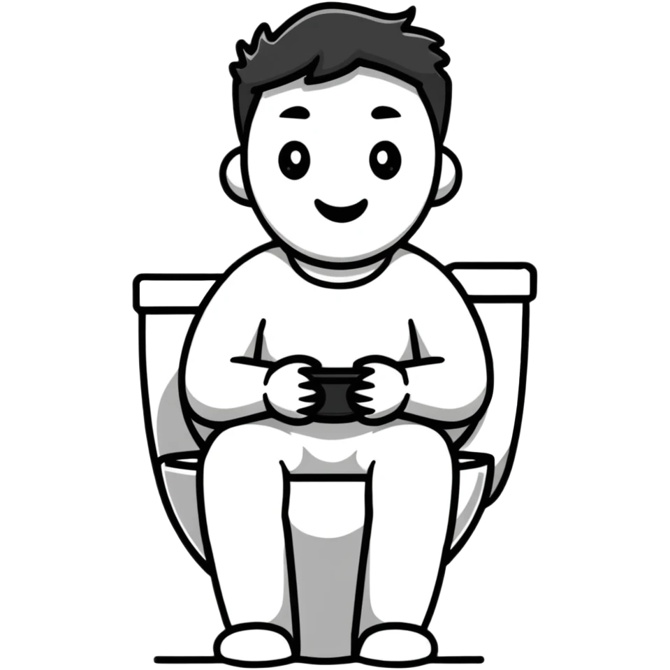 man sitting on toilet emoji