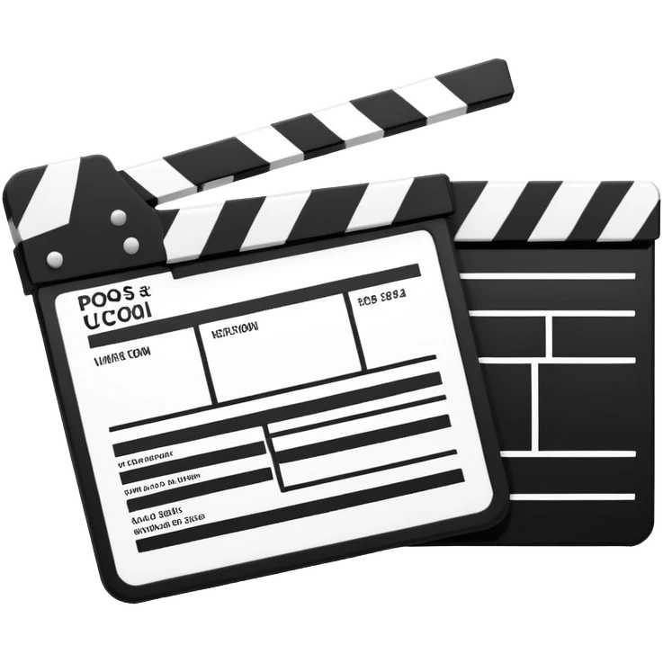 clapperboard reduced to two intersecting lines, ultra minimal emoji