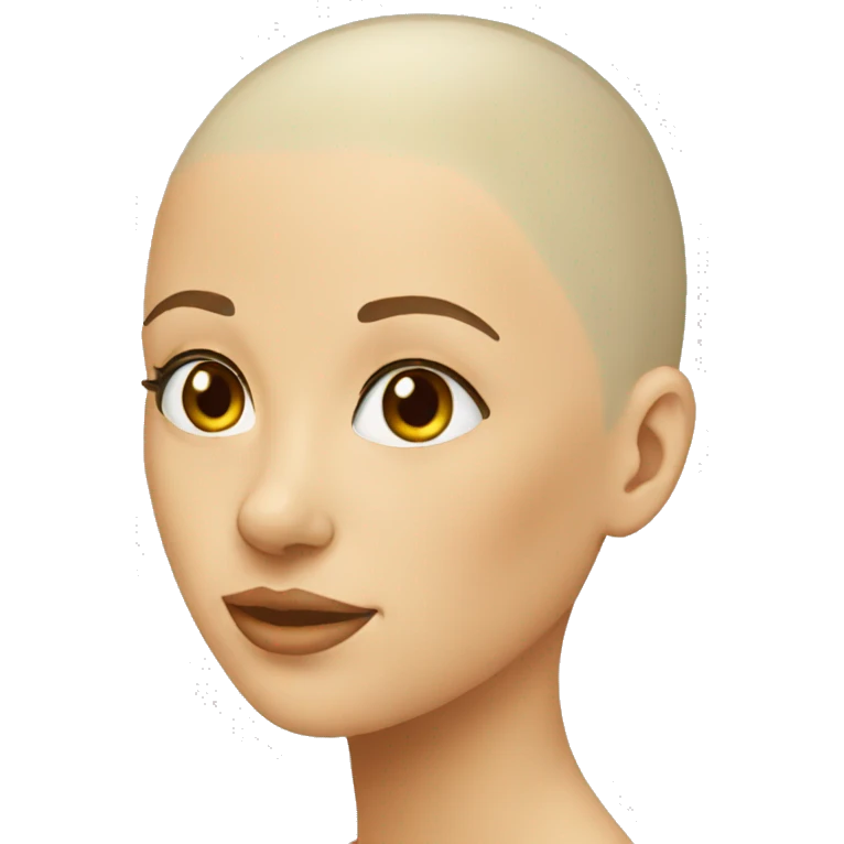 bald female face seen from side emoji