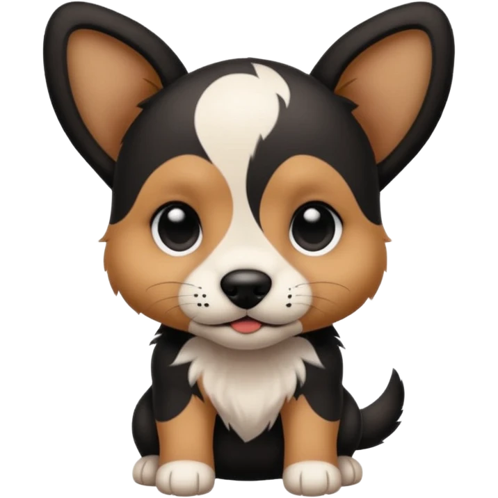 puppy with tattoo on its face emoji