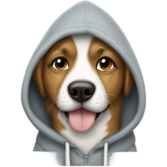 Hoodie wearing a dog emoji