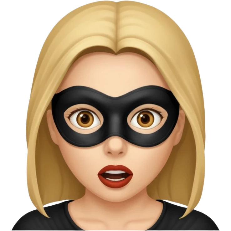 woman with robber mask surprisd emoji