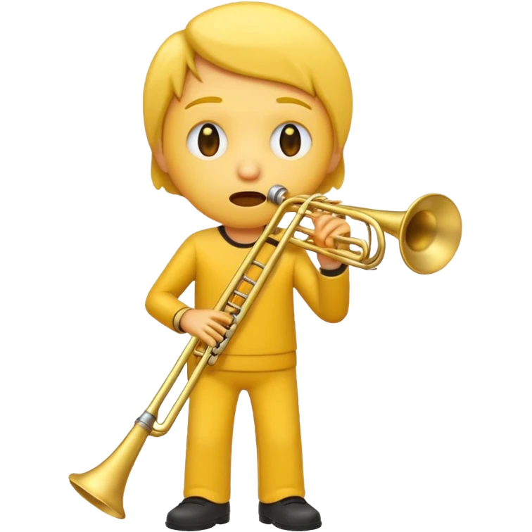 Emoji triste tocando el trombón emoji