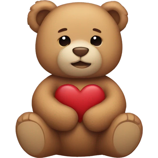 Teddy bear holding arms in a heart shape emoji