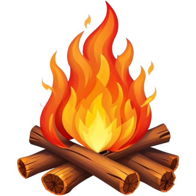 bonfire with wood and flames emoji