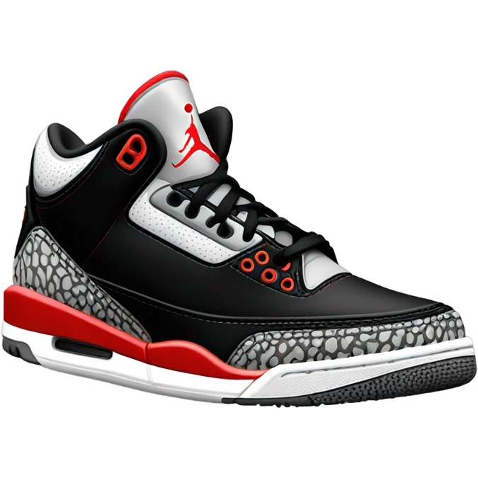 Red and black Jordan 3 shoe  emoji