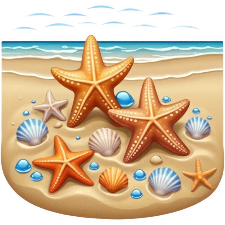beach shore water sand seashells starfish emoji