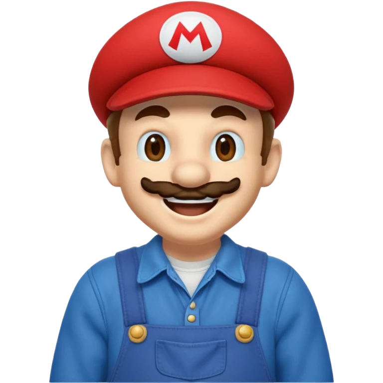 Laughing Mario in a retro gaming style emoji