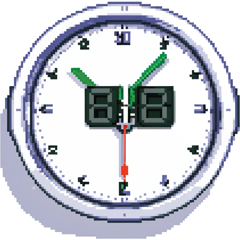 The word 'Acuity' rendered in a digital clock font, but with scrambled, jumbled letters and a background of error pop-ups, representing a scheduling software failure. emoji