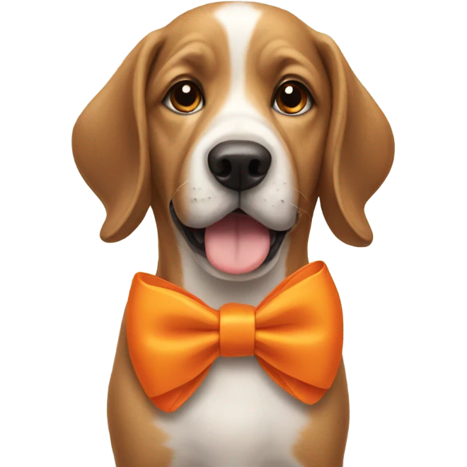 Dog with orange bow emoji