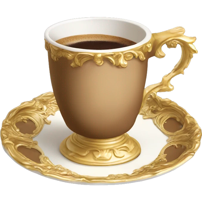 Light brown and gold vintage rococo coffee cup  emoji