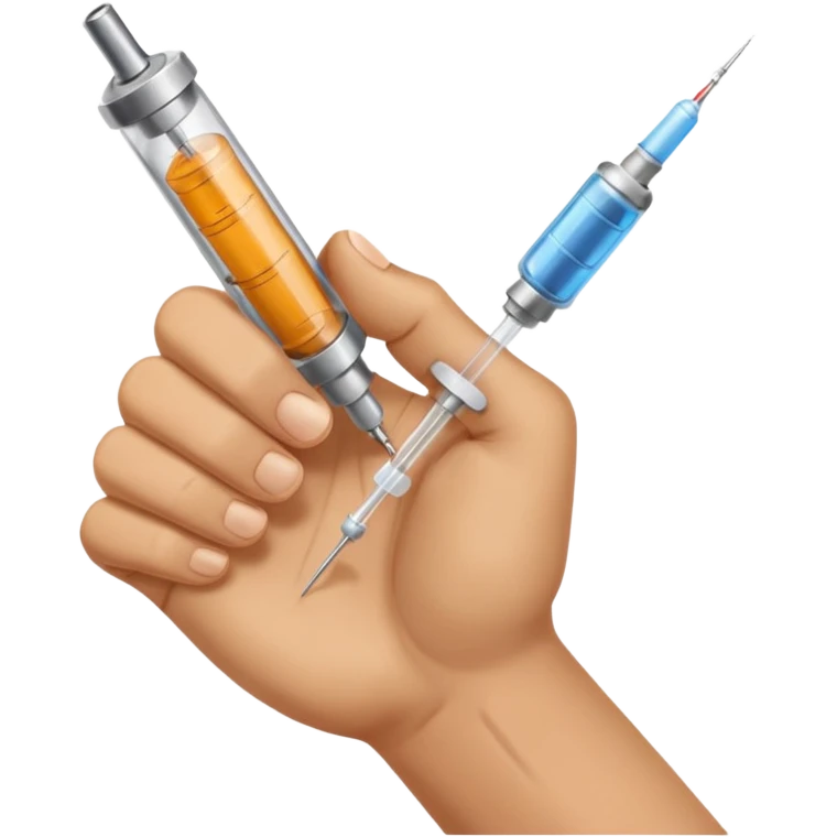 Syringe in closed fist emoji