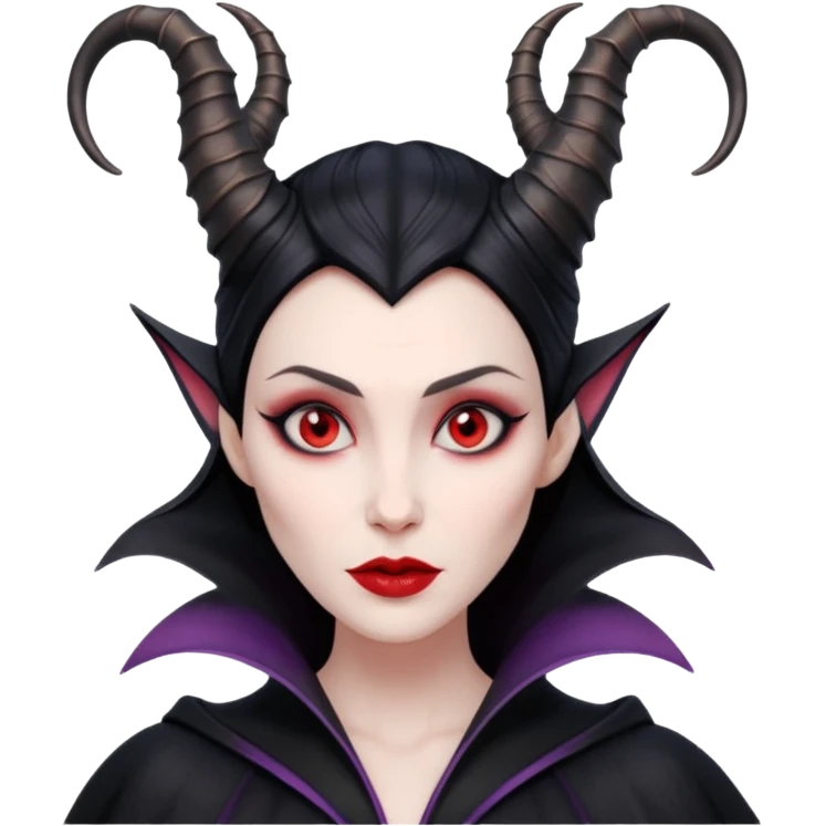 Maleficent villain with horns red eyes emoji