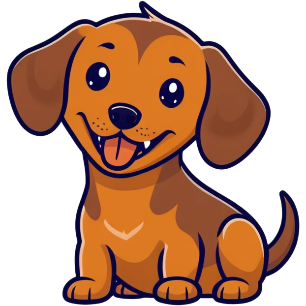 Brown dachshund puppy yawning emoji
