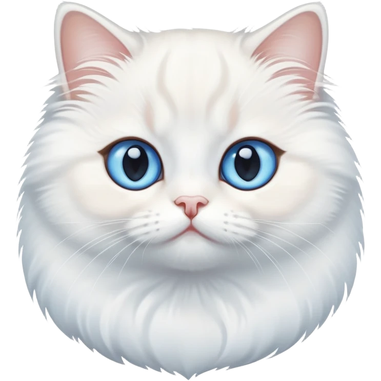 White munchkin cat standing blue eyes emoji