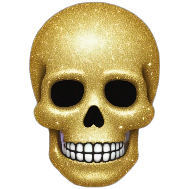 Glitter sparkle skull emoji