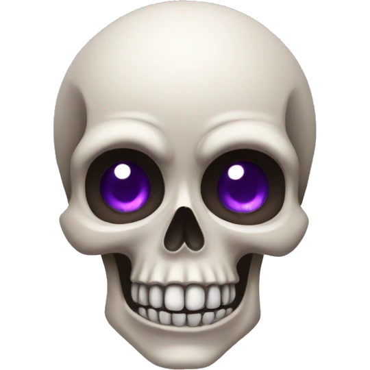 skull emoji but coquette with purple eyes emoji