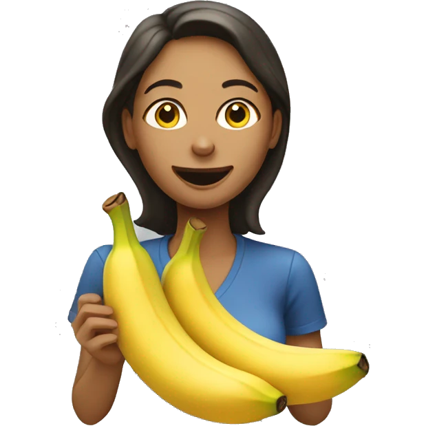 Woman eating a banana emoji