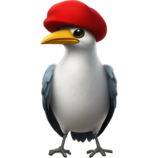 A bird ready a book with a red hat  emoji