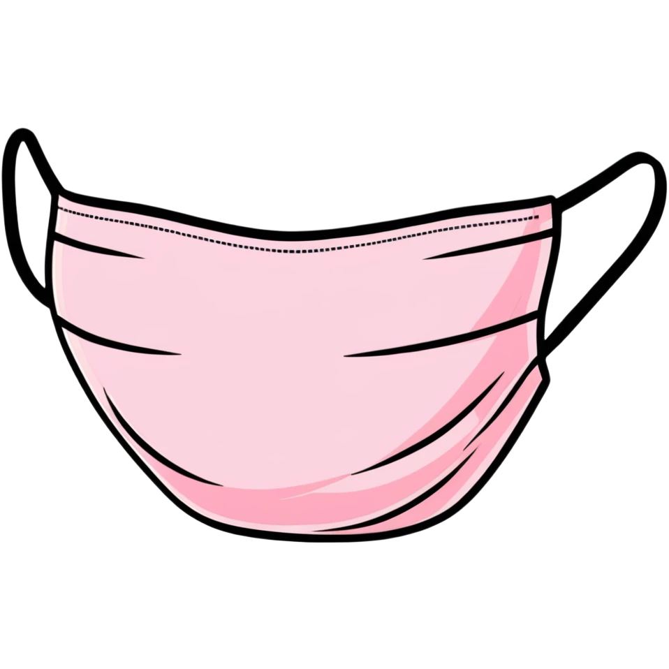 light pink face mask isolated emoji
