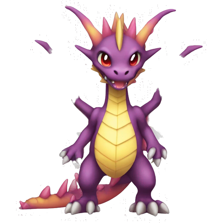 Kawaii Edgy Bright Dragon Pokémon Fakemon full body emoji