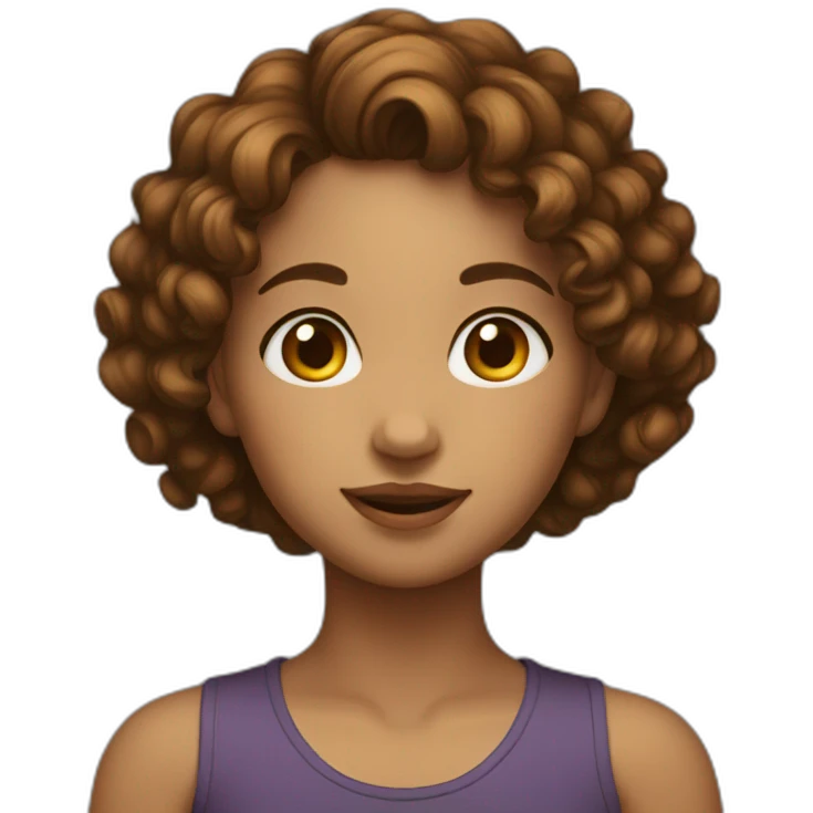 Girl with short curly brown hear emoji