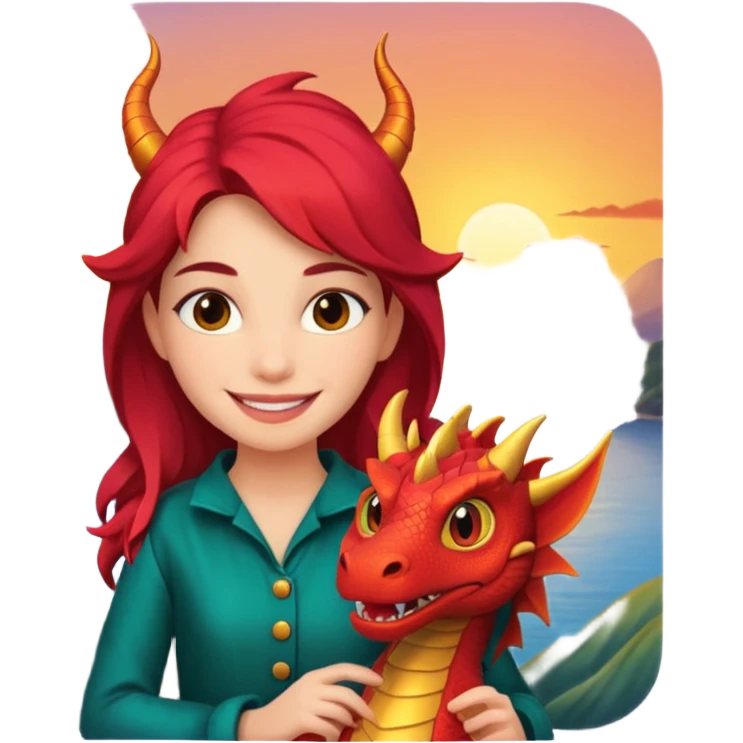 Sara from the dragon puppeteer sun set sara emoji