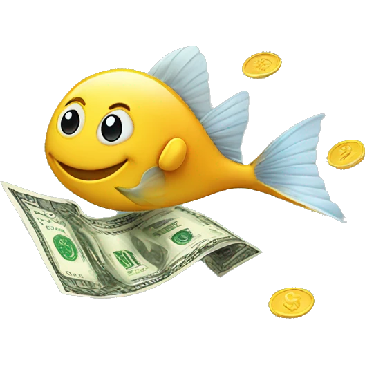 flying money with fish emoji